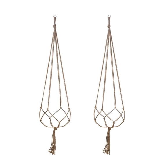 XINYUAN Plant Hanger, 2 Pack Cotton Rope Indoor Outdoor, 4 Legs Plant Hanger Brackets, Flower Pot Hanging Plant Holder for Home Decorations 35 Inches Clearance