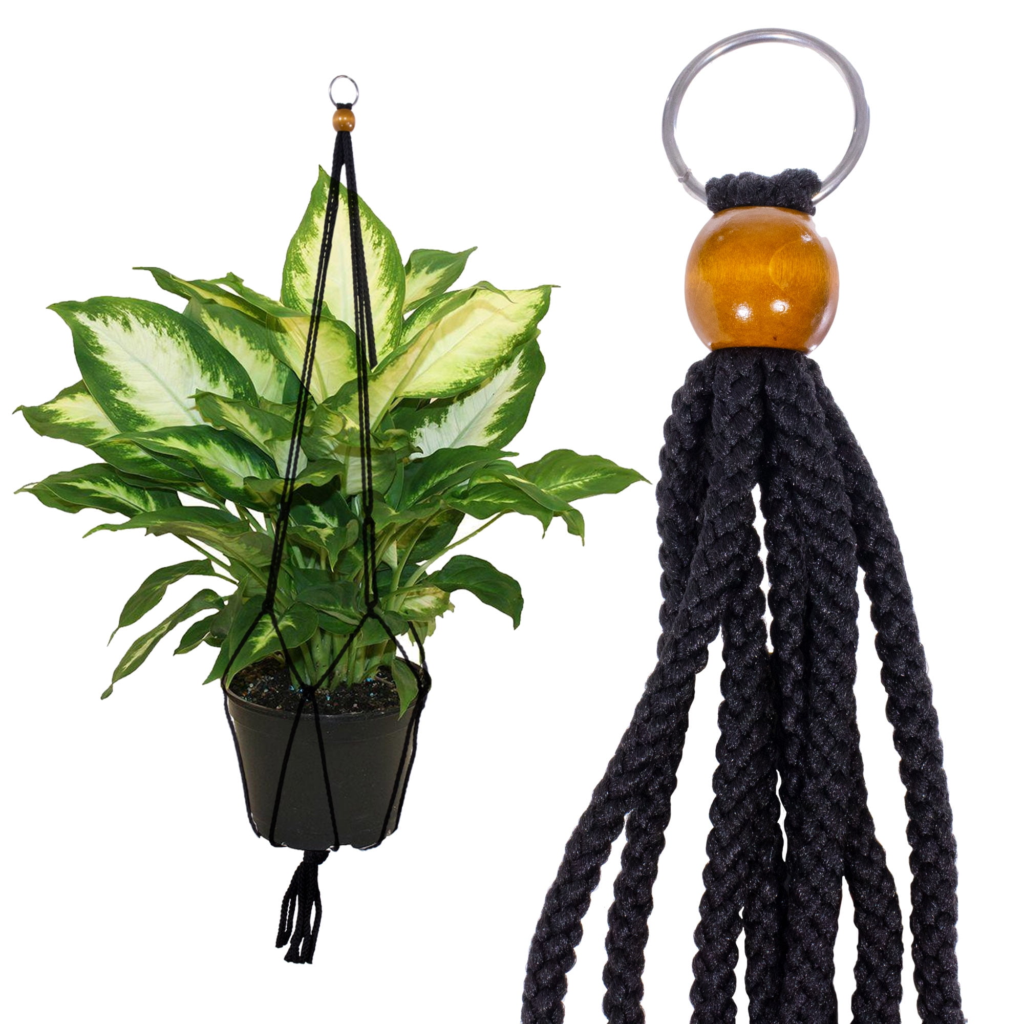 Macrame Plant Hanger - 36 Inches Long, Indoor & Outdoor - Multiple Color Options