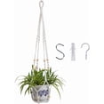 thumbnail image 1 of Macrame Plant Hanger, Hanging Planters for Indoor Plants Holder with Wood Beads, Hanging Plant Holder for Indoor Outdoor, Gifts for Plant Lovers, Boho Home Decor Plant Hanger, Ivory, 1 of 17