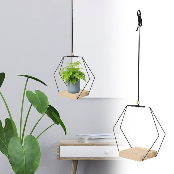 Macrame Plant Hanger Indoor with Crystal Suncatcher, Window Hanging Planter for Flower, Boho Home Decor Rainbow Prism Ball Houseplant Holder Woman Idea for Plant Lover