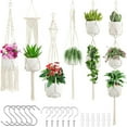 thumbnail image 1 of Macrame Plant Hangers, 6Pack Hanging Planters for Indoor Plants w/ 6 Set Hangers Kit Handmade Macromay Plant Hangers Indoor Flower Pots Holder Stand for Boho Home Décor (POTS NOT Included), 1 of 14