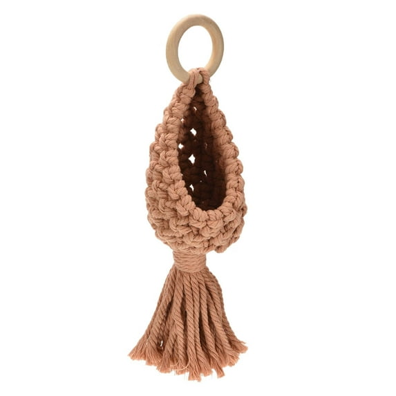 Macrame Plant Hangers, Different Tiers Handmade Cotton Rope Hanging Planters Set Flower Pots Holder Stand for Indoor Outdoor Boho Home Decor,Brown
