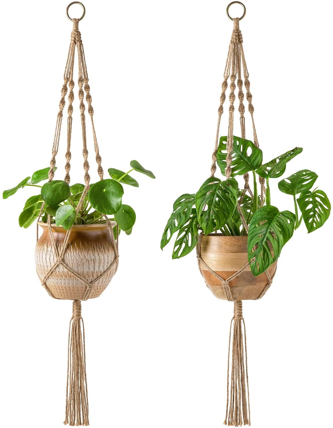 EEEkit 2/1 Pack Macrame Plant Hanger, Wall Hanging, Indoor Outdoor Hanging Plant Basket Holder Hanging Planter Stand Flower Pots Boho Home Decor for Decorations - Cotton Rope, 4 Legs 41 Inch EEEkit 2/1 Pack Macrame Plant Hanger, Wall Hanging, Indoor Outdoor Hanging Plant Basket Holder Hanging Planter Stand Flower Pots Boho Home Decor for Decorations - Cotton Rope, 4 Legs 41 Inch