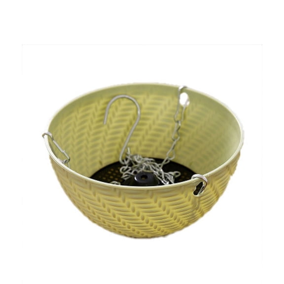 Macrame Plants Hanger, Plastic Self Watering Hanging Planter, Colorful Hanging Basket Planter with Drainer and Metal Chain for Home Decoration