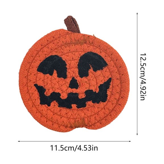 Macrame PumpkinSet Of Rope Halloween Trivet Heat Fall Table Mat Decor for Kitchen Dining Party Gift coffee table