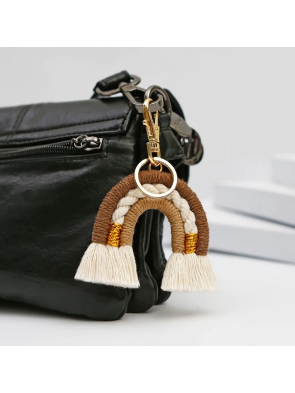 Macrame Rainbow Keychain | 12 Colorways | Tiny Keyring| Bag Accessories | Gift Idea | Handmade |