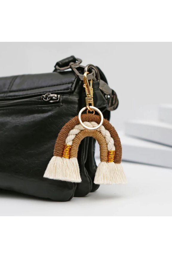 Macrame Rainbow Keychain | 12 Colorways | Tiny Keyring| Bag Accessories | Gift Idea | Handmade |