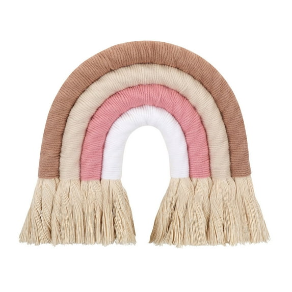 Macrame Rainbow Wall Hanging Home Decoration Boho Room Decor Hand-woven Tapestry