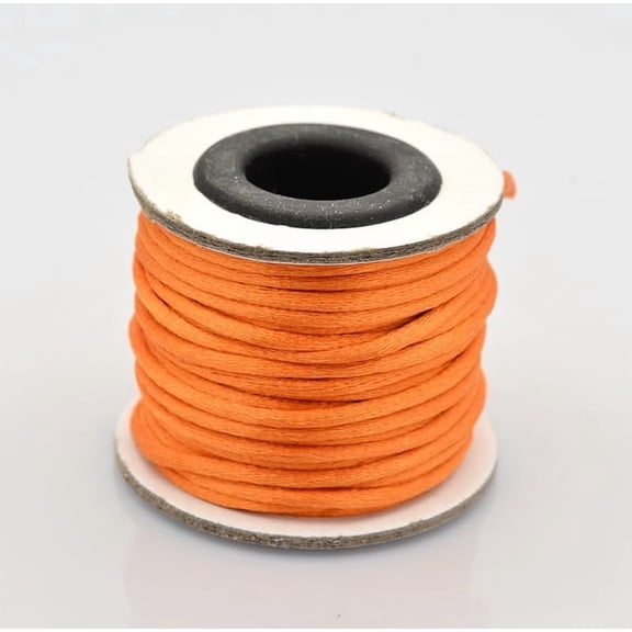 Macrame Rattail Chinese Knot Making Cords Round Nylon String Threads Dark Orange 2mm 10.93 yards(10m)/roll