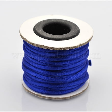 Macrame Rattail Chinese Knot Making Cords Round Nylon String Threads Satin Cord Blue 2mm about 10.93 yards(10m)/roll 12Roll