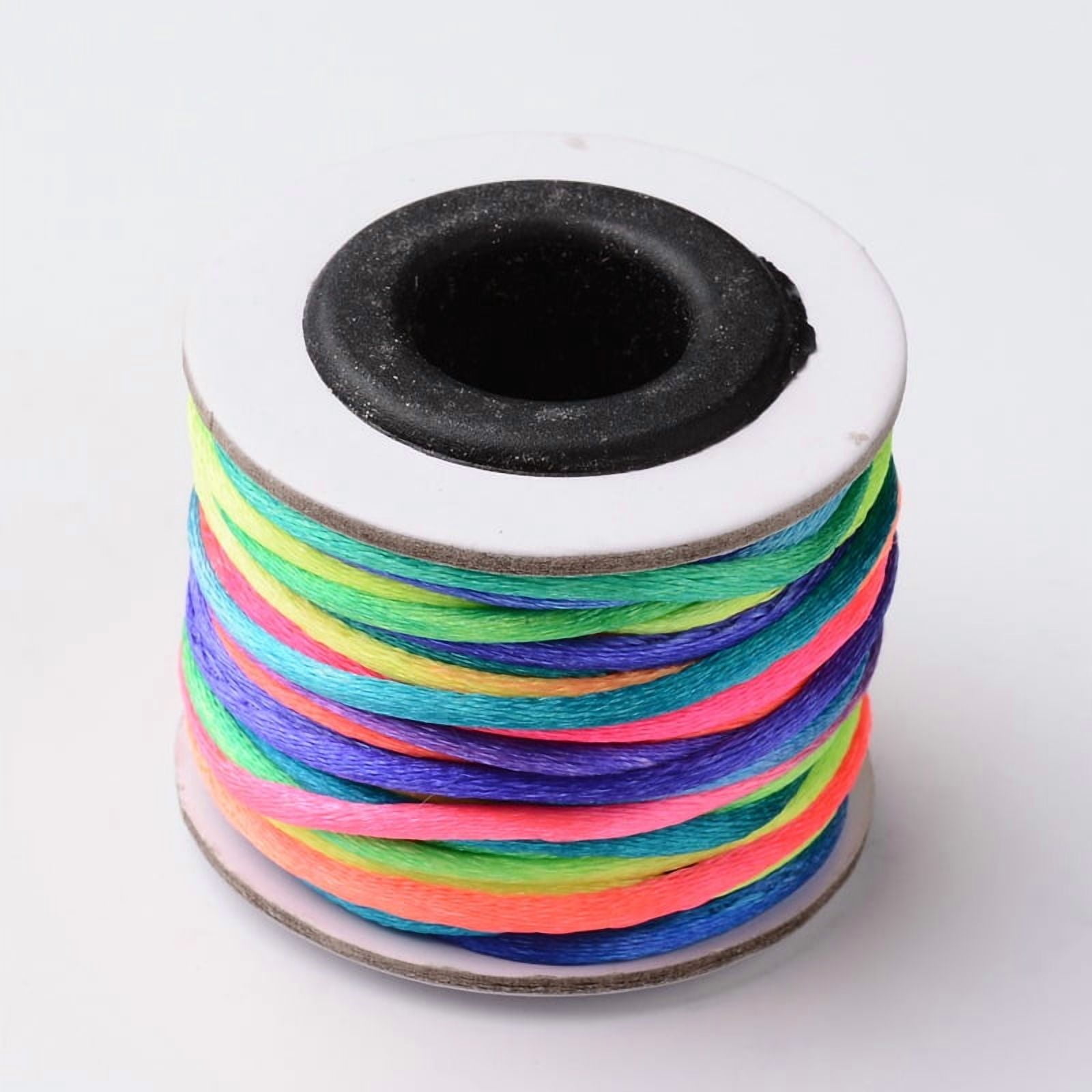 Macrame Rattail Chinese Knot Making Cords Round Nylon String Threads Satin Cord Colorful 2mm 10.93 yards(10m)/roll