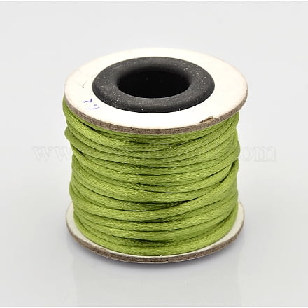 Macrame Rattail Chinese Knot Making Cords Round Nylon String Threads Satin Cord Yellow Green 2mm about 10.93 yards(10m)/roll 12Roll