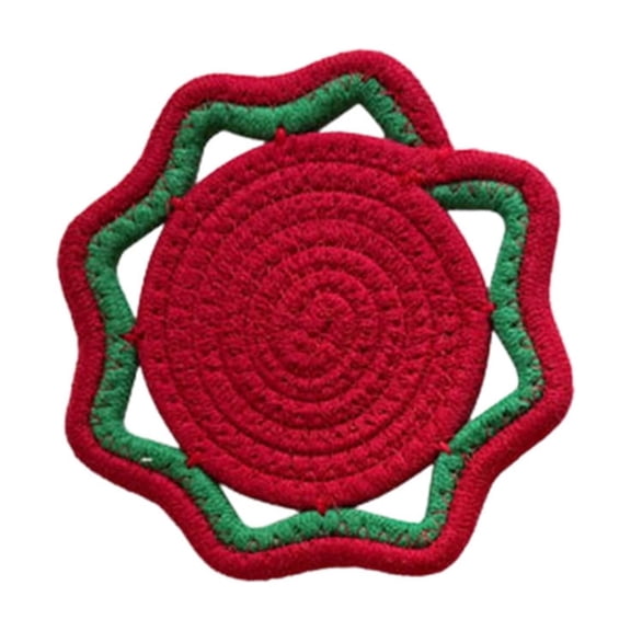 Macrame Rope Trivet Octagon Hot Pad for Kitchen Dining Table Mat, Decorative Pot Holder for Christmas and Halloween, Set of Cozy Heat-Resistant Coasters