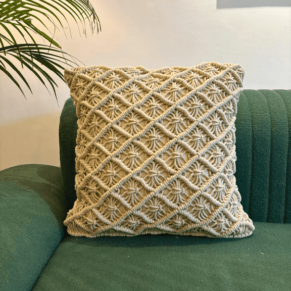 Macrame Starburst Tufted Cushion Cover