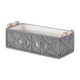 thumbnail image 1 of Macrame Storage Basket, Boho Decor Box, Handmade Woven Decorative Countertop Toilet Tank Shelf Cabinet Organizer for Bedroom Livingroom Home (1PC, Gray), 1 of 8