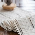thumbnail image 1 of Macrame Table Runner 71 x 12 Inches Tassels Boho Cream Cotton Table Runner, 1 of 7