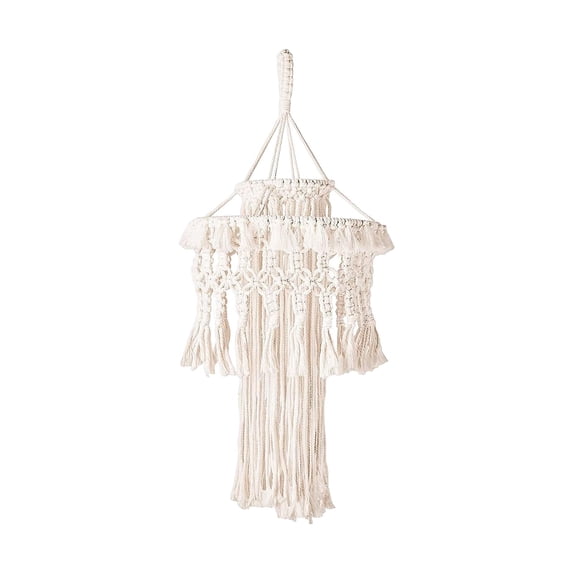 Macrame Tassel Lamp Shade Hand Woven Hanging Elegant Light Cover Lamp Shade for