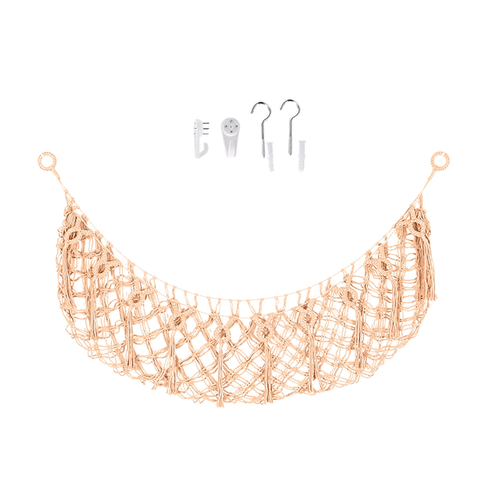 Macrame Toy Storage Net Handwoven Rope Wall Hanging Organizer For Kids ...