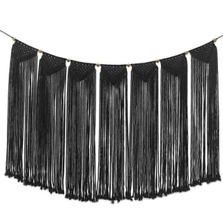 White and black macrame wall hanging - Wapas