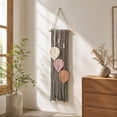 thumbnail image 1 of Macrame Wall Hanging 26.77x7.87 Inch Handwoven Cotton Rope Leaf Tapestry with Wooden Bead Fringe for Bedroom Headboard Living Room Boho Wall Decor, 1 of 6