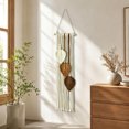 thumbnail image 1 of Macrame Wall Hanging 26.77x7.87 Inch Handwoven Cotton Rope Leaf Tapestry with Wooden Bead Fringe for Bedroom Headboard Living Room Boho Wall Decor, 1 of 6