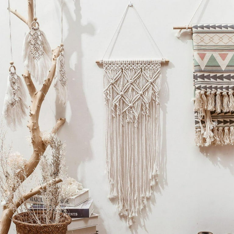 Macrame Wall Hanging Art Woven Boho Home Decor Geometric Beautiful Yarn Tapestry Wall Decor for Bedroom Nursery Apartment Dorm Decoration Gift for Teen Girl Mothers Day Walmart