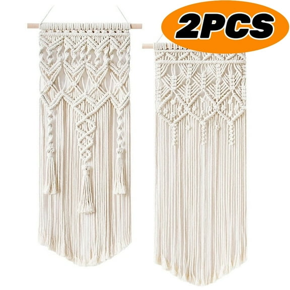 Macrame Wall Hanging Boho Wall Art Decor for Home Bedroom Living Room for Adults Birthday Christmas 2Pcs 28" x 13"