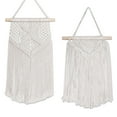 thumbnail image 1 of Macrame Wall Hanging Bunting Banner Tapestry Art (2 Pack 20 Inch White Cotton) Hand Woven Bohemian Wall Decor for Boho Home Bedroom Living Room Curtain Garland Baby Nursery Hippie Rustic, 1 of 7