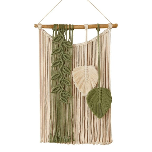 Macrame Wall Hanging Chic Bohemian Wall Art for Dining Room Dorm Restaurant Beautiful Bedroom Nursery Apartment Green