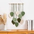 thumbnail image 1 of Macrame Wall Hanging Decor Leaves Tapestry Boho Woven Handmade Yarn Tassels Wall Art Decorations for Nursery, Bedroom, Living Room, Apartment Home Backdrop-23.6x15.7 inch, 1 of 7