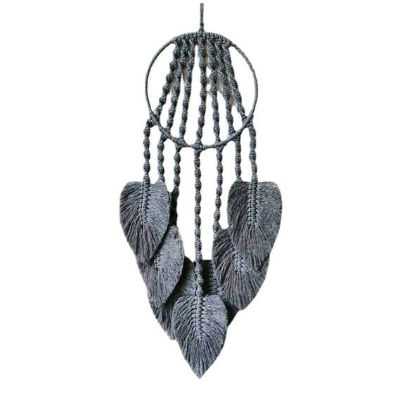 Macrame Wall Hanging Dream Catcher Handmade Woven 7 Leaf Tassel Tapestry for Kid