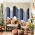 thumbnail image 1 of Macrame Wall Hanging Large Blue Dip Dyed Fiber Art Tapestry, Handmade Boho Wall Decor for Living Room Bedroom, Macrame Wall Art 57" W x 39" L, 1 of 7