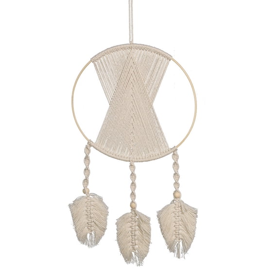 Macrame Wall Hanging Leaves Tapestry Boho Woven Cotton Dream Catcher Pendants