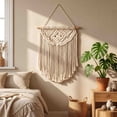 thumbnail image 1 of Macrame Wall Hanging Tapestry 5 Styles, Boho Hand Woven Cotton Rope Fringe Wall Decor, Macrame Wall Art for Bedroom Living Room, Boho Tapestry for Wedding Background Display, 1 of 7