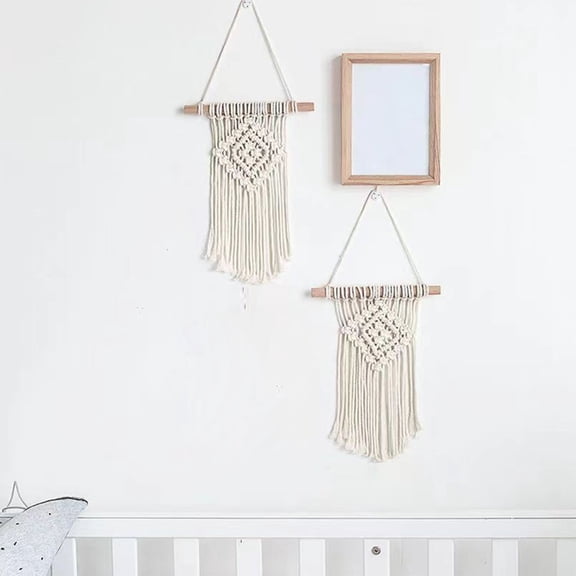 Macrame Wall Hanging Tassel Boho Bohemian Home Decor for Apartment Dorm Room Door Decoration