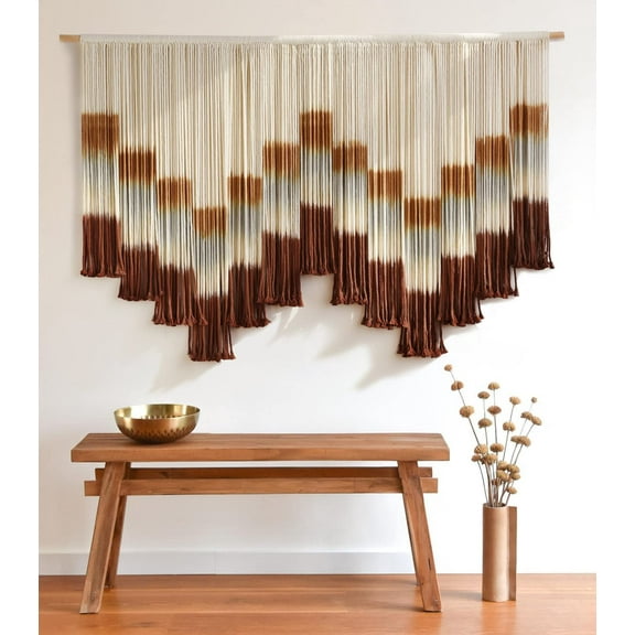 Macrame Wall Hanging Tie-Dye Geometric Decor Large Scale Wall Art Statement Bohemian Yarn Tapestry Home Wall Decor 59''W*35''L