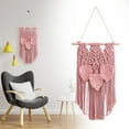 thumbnail image 1 of Macrame Wall Hanging Verdsylv Cotton Rope Tassel Hanging - Hand Woven Tapestry with Leaf Design, Boho Living Room & Bedroom Wall Decor, Macrame Art & Gift, Cozy Home & Dorm Decoration, Pink, 1 of 7