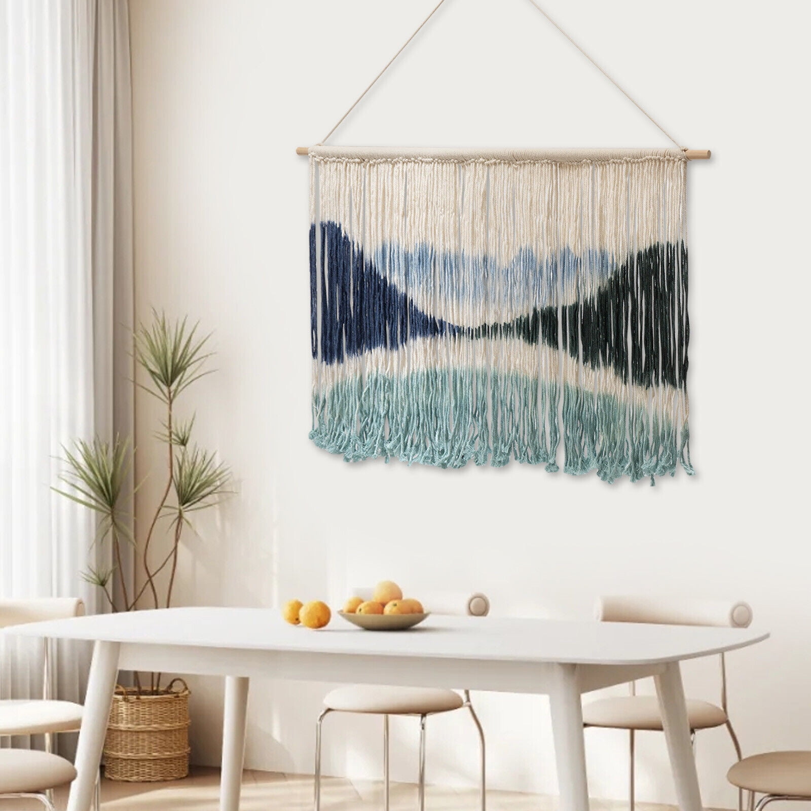 Macrame Wall Hangings, Modern 43"x28" Large Sunset/Mountains Fringed ...