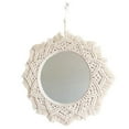 thumbnail image 1 of Macrame Wall Mirror-15 Inch Round Mirror With Macrame Fringe, Boho Decorative Hanging Mirror Wall Decor Art Ornament For Apartment Home Bedroom Living Room Baby Nursery, 1 of 5