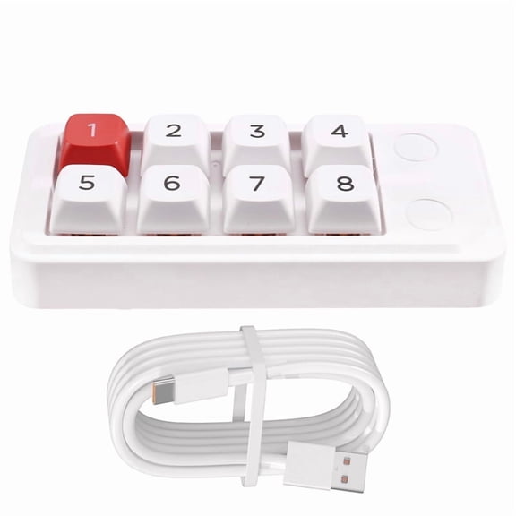 Macro Definition Game Mechanical Keyboard 8-Key Wired Hot Swappable Keyboard Gaming Devices White 815B