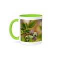 thumbnail image 1 of 3drose, Macro Photograph of a Cluster of Unripened Blueberries., 15oz Two-tone Green Mug, 1 of 6