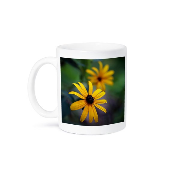 Macro Photograph Of Black-Eyed Susans In Bloom., 11oz Mug