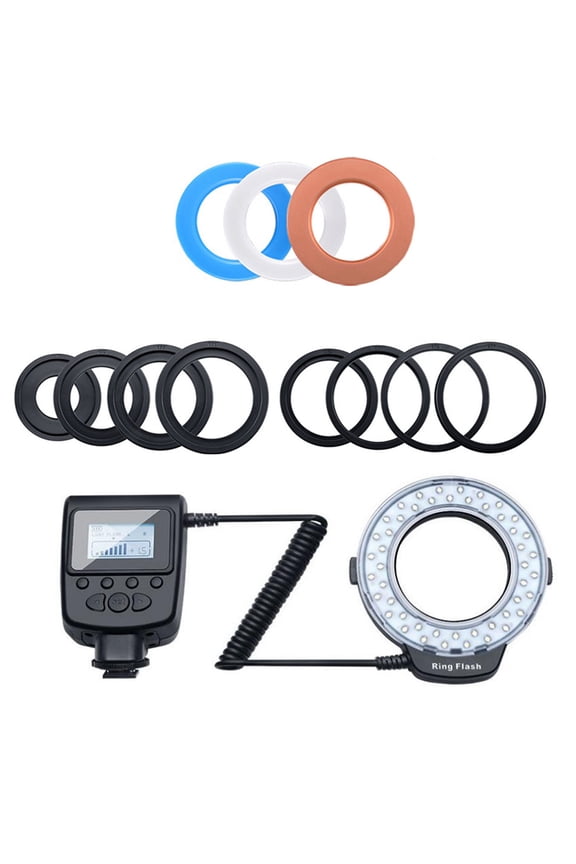 Macro Photography Rings Light With LCD Screen 7 Lighting Mode 8 Rings Adapters For Enhanceds Imaging Effects
