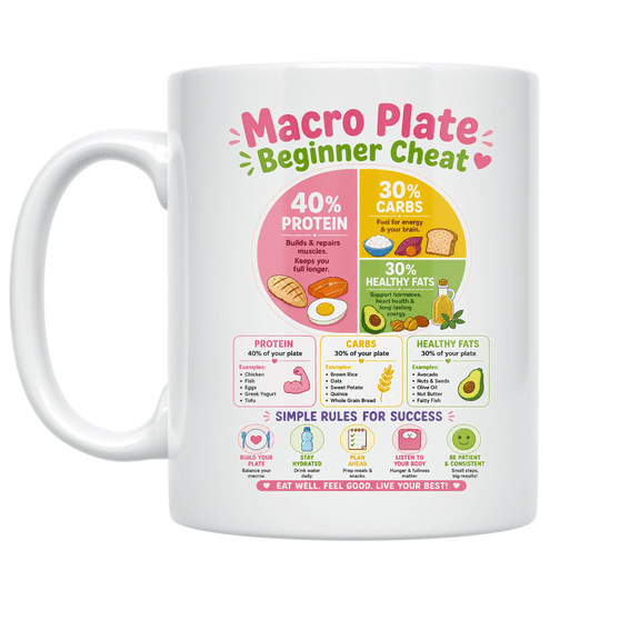 Macro Plate Beginner Cheat - Health Enthusiast - 11 oz Ceramic Coffee Mug
