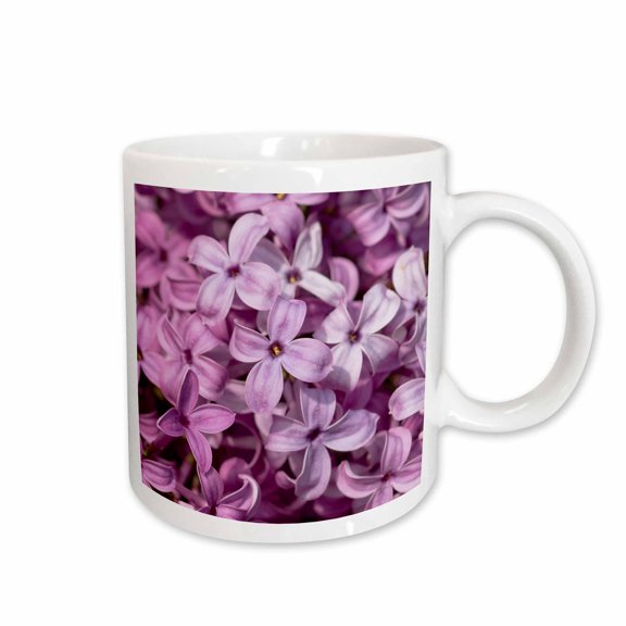 3drose, Macro View of a Dark Pink Lilac Flowers. Delicate Beauty of Spring, 15oz Mug