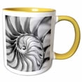 thumbnail image 1 of 3drose, Macro View of the Interior of a Nautilus Shell., 11oz Two-tone Yellow Mug, 1 of 6