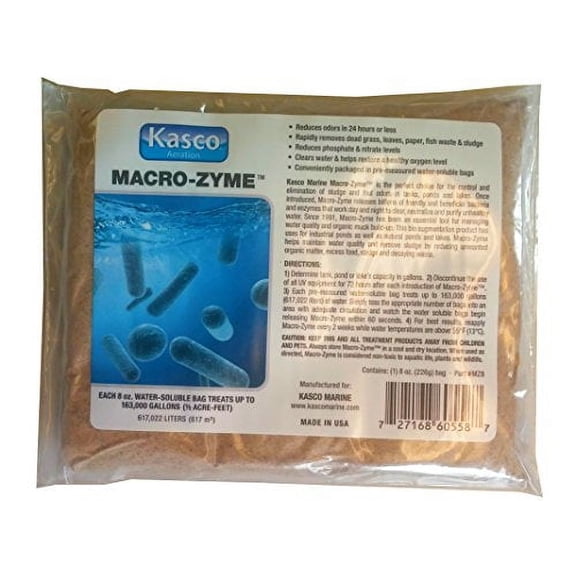 Macro-Zyme Pond Enzymes Water - for Muck, Sludge, Silt, Odor (1 x 8oz. Bag)