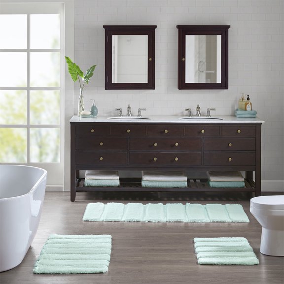 Macro-spun Polyester, Oeko-Tex Certified, Non-skid - Transform Bathroom into Stylish Haven