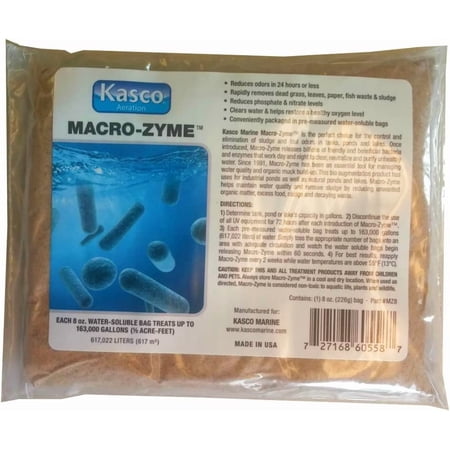 Macro-Zyme Pond Enzymes Water Treatment for Muck, Sludge, Silt, Odor (1 x 8oz. Bag)