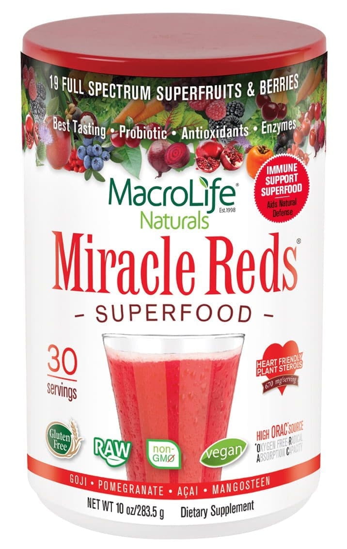 Macrolife Naturals Miracle Reds Superfood Powder, 30 Servings, 10.0 oz